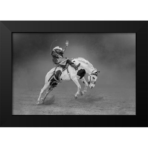 Get Off Me! Black Modern Wood Framed Art Print by Ni, Xiaolin