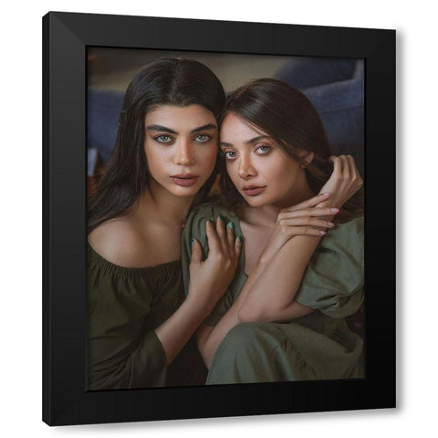 Portrait Black Modern Wood Framed Art Print by Sasani, Behrouz