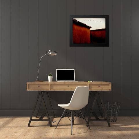 Leaving For Winter Black Modern Wood Framed Art Print by Thomas, Gareth