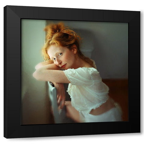 Lucy II Black Modern Wood Framed Art Print with Double Matting by Kenp