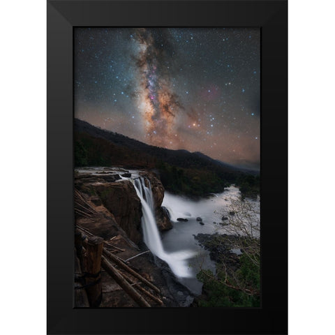 Athirapally Black Modern Wood Framed Art Print by Chander, Vikas