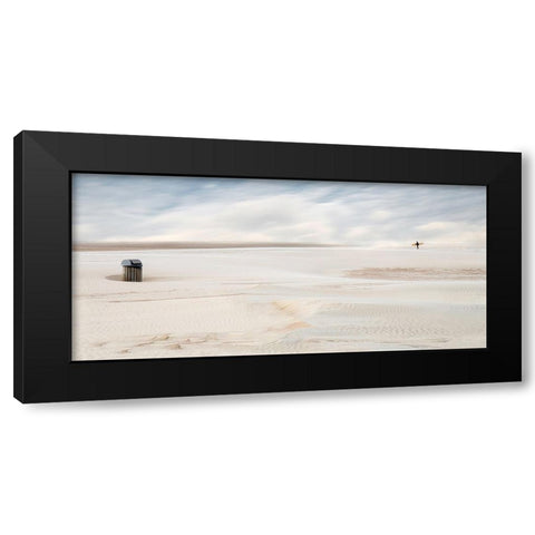 Lonely Surfer Black Modern Wood Framed Art Print by Claes, Gilbert