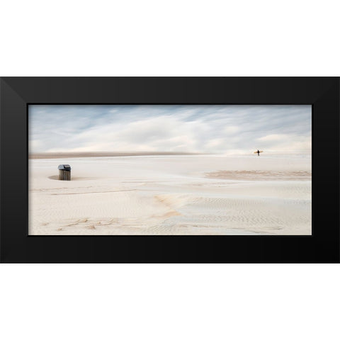 Lonely Surfer Black Modern Wood Framed Art Print by Claes, Gilbert