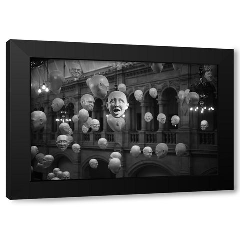 Expressions Black Modern Wood Framed Art Print by Castoldi, Stefano