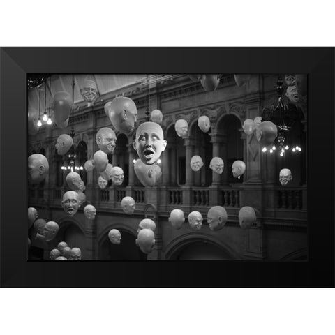Expressions Black Modern Wood Framed Art Print by Castoldi, Stefano