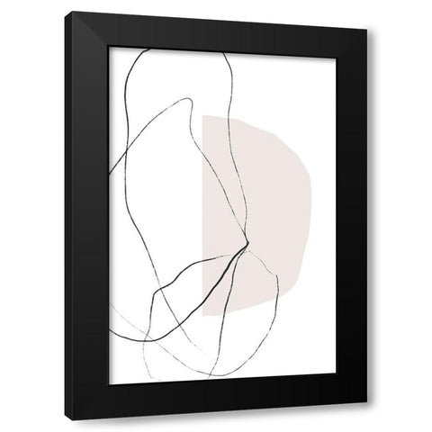 Fragile Lines Black Modern Wood Framed Art Print by uplusmestudio