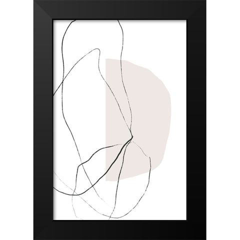 Fragile Lines Black Modern Wood Framed Art Print by uplusmestudio