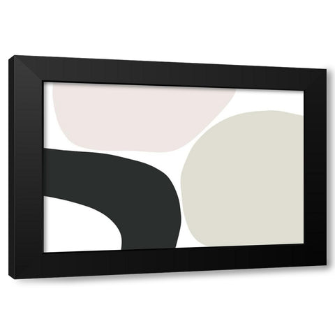 Oneness Abstract No 1 Black Modern Wood Framed Art Print by uplusmestudio