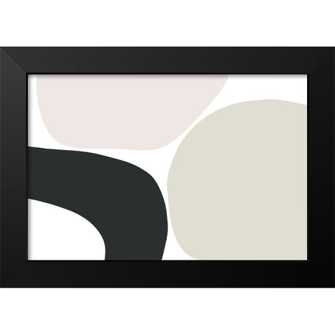 Oneness Abstract No 1 Black Modern Wood Framed Art Print by uplusmestudio