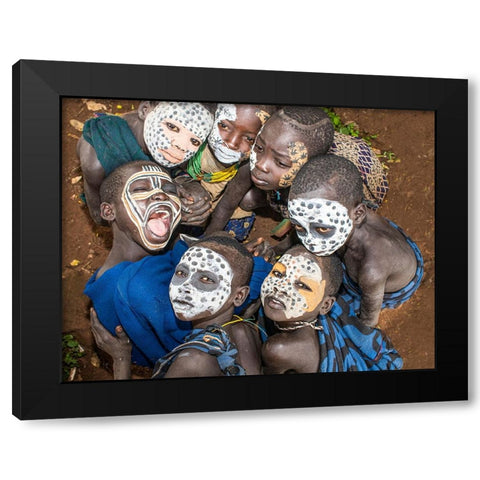 Having Fun Black Modern Wood Framed Art Print with Double Matting by Wiener, Iris