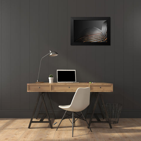 The Wave Black Modern Wood Framed Art Print by Endermann, Rolf