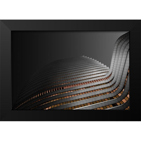 The Wave Black Modern Wood Framed Art Print by Endermann, Rolf