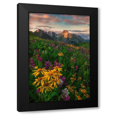 Colorful Season Black Modern Wood Framed Art Print by Xu, Mei
