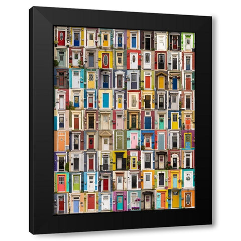Jellybean Doors Black Modern Wood Framed Art Print by Xu, Tony