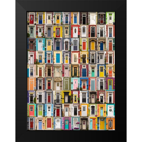 Jellybean Doors Black Modern Wood Framed Art Print by Xu, Tony