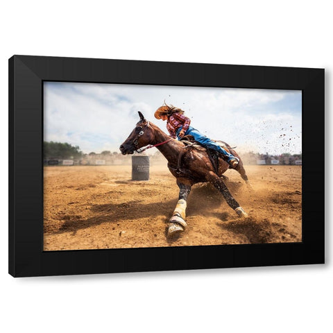 Slam On The Brakes Black Modern Wood Framed Art Print with Double Matting by Zhou, Steven