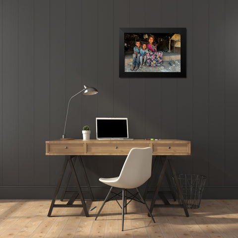 Nomadic Brothers And Sisters Black Modern Wood Framed Art Print by Damico, Giuseppe