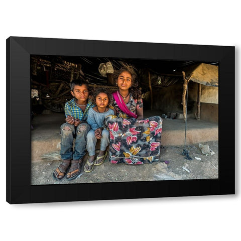 Nomadic Brothers And Sisters Black Modern Wood Framed Art Print with Double Matting by Damico, Giuseppe