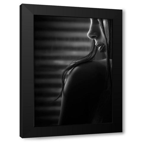Waiting Black Modern Wood Framed Art Print with Double Matting by Fidanza, Toni