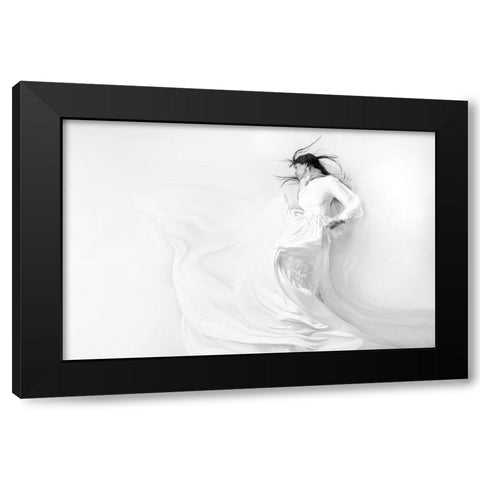 Dance In The Light Black Modern Wood Framed Art Print by Taghipour, Marjan