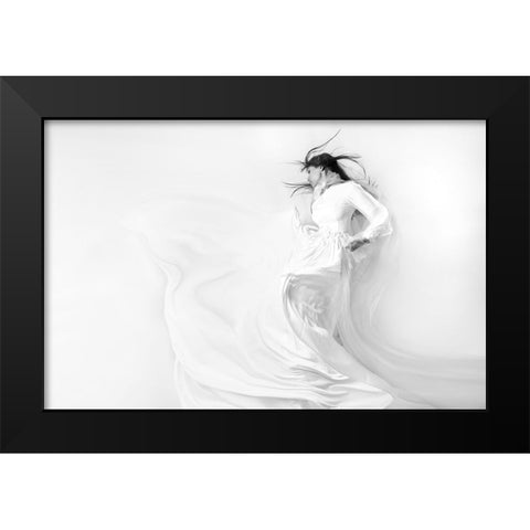 Dance In The Light Black Modern Wood Framed Art Print by Taghipour, Marjan