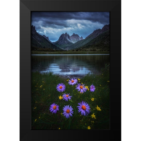 Melancholy Valley Black Modern Wood Framed Art Print by Cui, Yuan