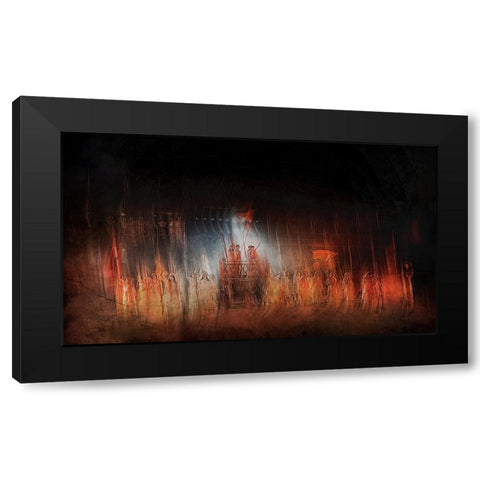 The Event Black Modern Wood Framed Art Print with Double Matting by Van Der, Jan