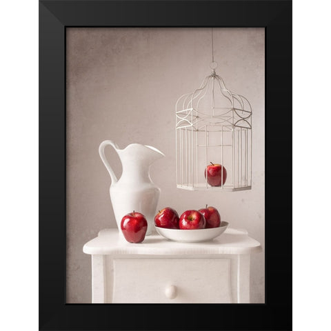 Apple Dream Black Modern Wood Framed Art Print by Perfoncio, Margareth
