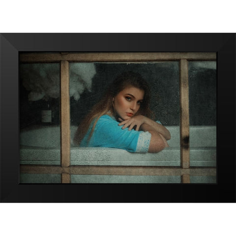 Bunga Black Modern Wood Framed Art Print by Abdillah, Djayent