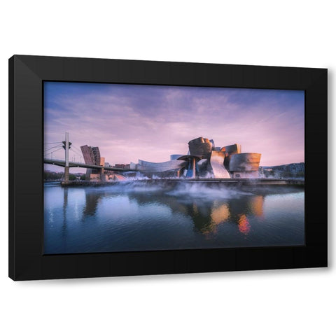 Steamers Black Modern Wood Framed Art Print with Double Matting by Concepcion Alvarado, Jesus