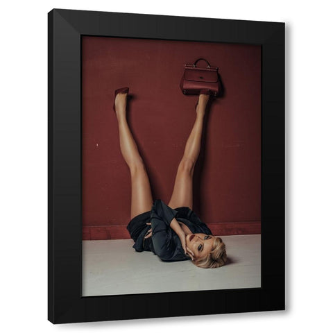 Red Heels! Black Modern Wood Framed Art Print by Behzadi Boroujeni, Amir