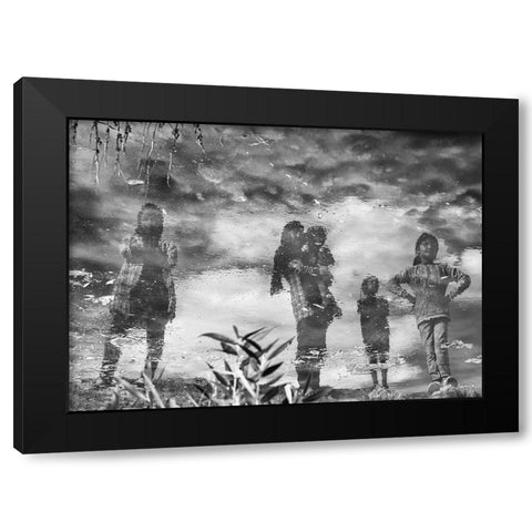 Reflection Of Childhood Black Modern Wood Framed Art Print by Khodadadi, Shahla