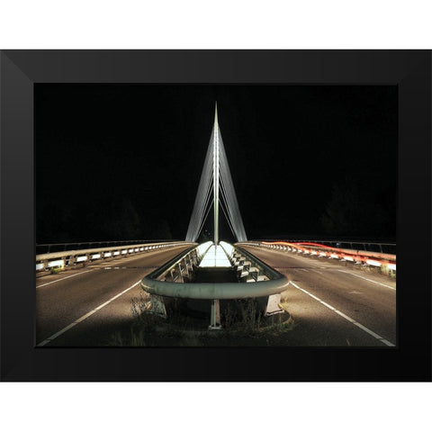 De Harp  In Hoofddorp -Werk Van Calatrava Black Modern Wood Framed Art Print by Agterhof, Piet