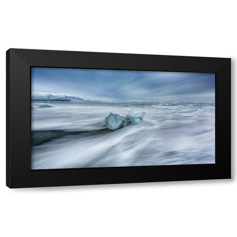 The Baby Falling Down The Sea Black Modern Wood Framed Art Print with Double Matting by Zhen Yu, James