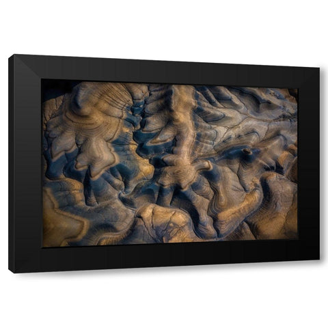 Palette Of Badland Black Modern Wood Framed Art Print with Double Matting by Zheng, Michael