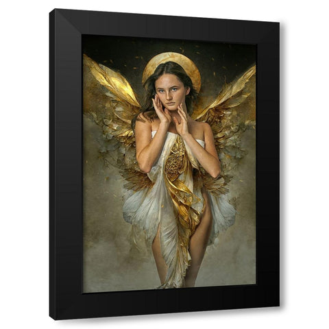 Goldenangel Black Modern Wood Framed Art Print with Double Matting by Egger, Marcel
