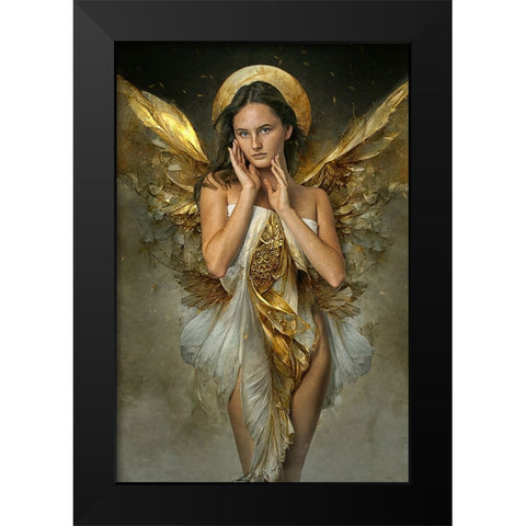 Goldenangel Black Modern Wood Framed Art Print by Egger, Marcel
