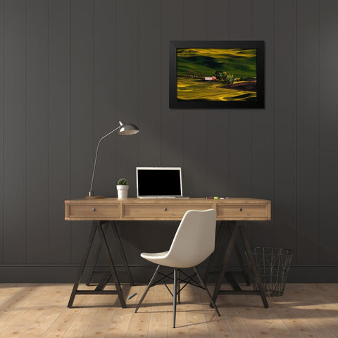Palouse Wheat Fields Black Modern Wood Framed Art Print by Dickau, Kristel