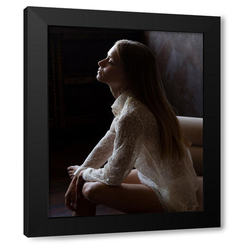 Untitled Black Modern Wood Framed Art Print with Double Matting by Fridman, Eleonora