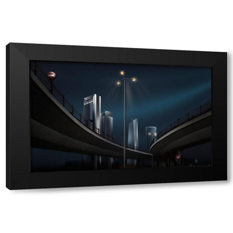 4 Torres Drama Black Modern Wood Framed Art Print with Double Matting by Otero Sobrino, Dani