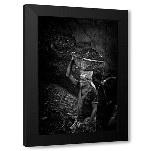 Coal Carriers - 9906 Black Modern Wood Framed Art Print by Garik