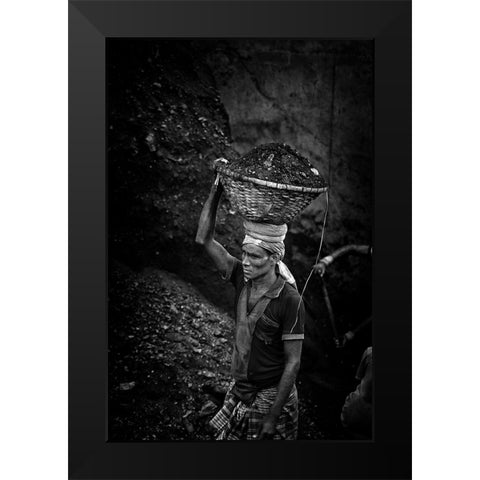 Coal Carriers - 9906 Black Modern Wood Framed Art Print by Garik