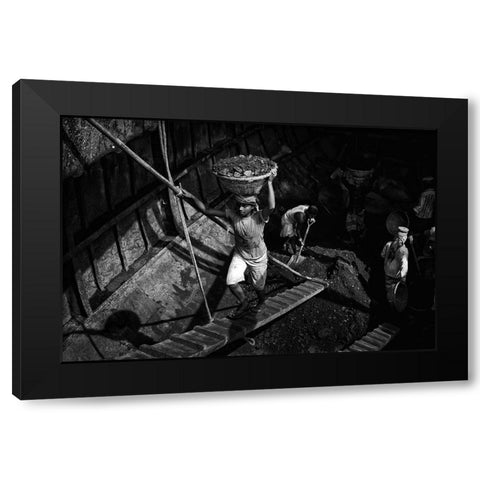 Coal Carriers - 6243 Black Modern Wood Framed Art Print by Garik