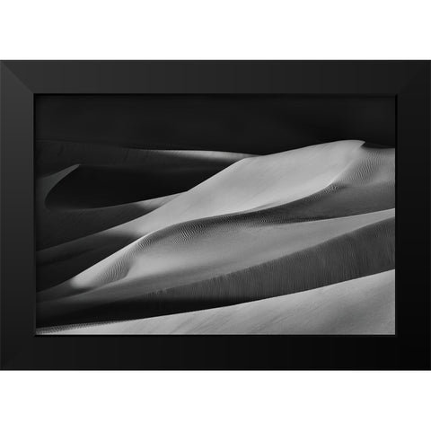 The Art Of Sand And Wind (4) Black Modern Wood Framed Art Print by Qiu, Jenny