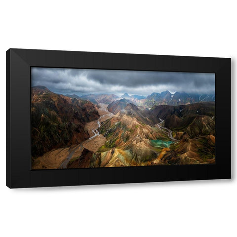 Iceland Landscape Black Modern Wood Framed Art Print with Double Matting by Bian, James