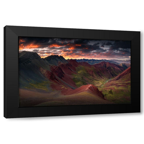 Red Valley Black Modern Wood Framed Art Print by Nienartowicz, Karol