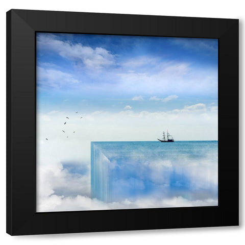 Close To The Edge Black Modern Wood Framed Art Print by Punyet Miro, Carles