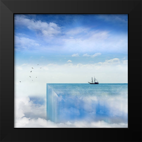 Close To The Edge Black Modern Wood Framed Art Print by Punyet Miro, Carles