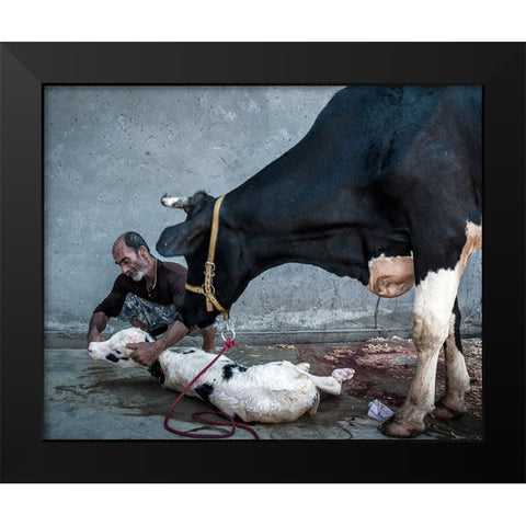 Welcome To The Cruel World Black Modern Wood Framed Art Print by Bahmani, Mitra