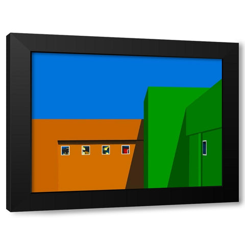 Facade -Jerusalem Black Modern Wood Framed Art Print by Orbach, Arnon